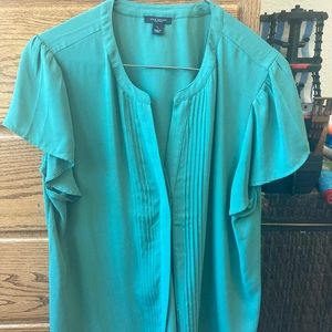 Ann Taylor Short Sleeved Button Down Blouse